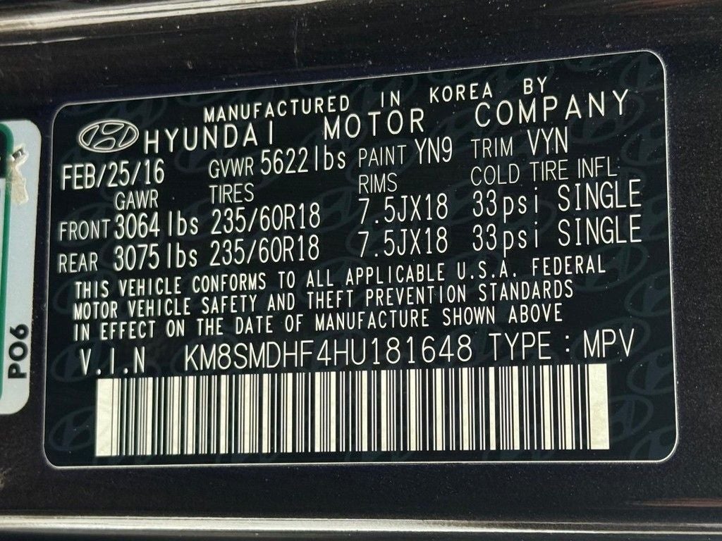 2017 Hyundai Santa Fe SE